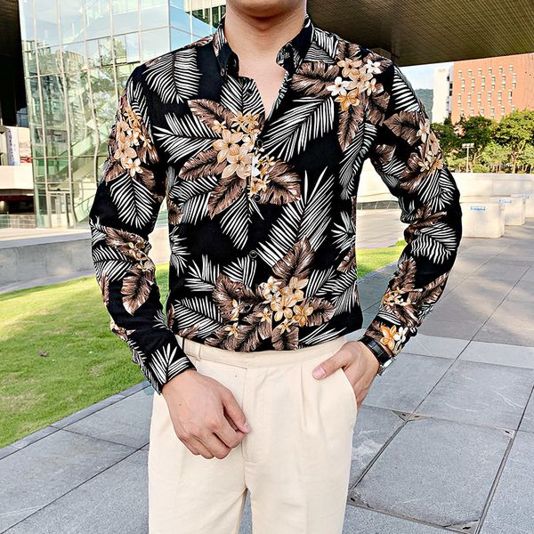 men's casual shirts brand slim fit social dress long sleeve night club prom tuxedo british style print shirt men 5uz9, White;black
men's casual shirts brand slim fit social dress long sleeve night club prom tuxedo british style print shirt men 5uz9, White;black