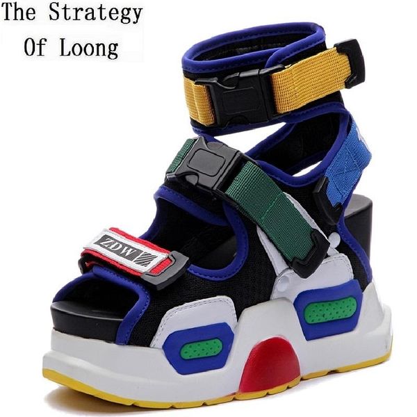 sandals summer fashion wedges super high heels platform peep toe cut out buckle mixed colors mesh women high-gladiator, Black
sandals summer fashion wedges super high heels platform peep toe cut out buckle mixed colors mesh women high-gladiator, Black