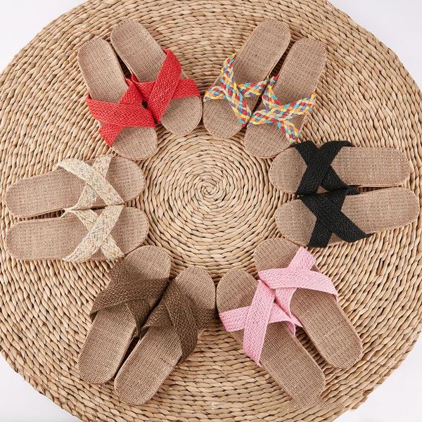 wholesale women/man flip flops couple home flax thicken indoor slippers ladies fashion linen shoes casual cross straps slides, Black
wholesale women/man flip flops couple home flax thicken indoor slippers ladies fashion linen shoes casual cross straps slides, Black