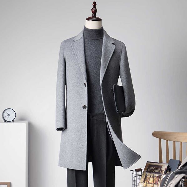 shan bao luxury high-quality classic men's slim fit long double-sided woolen coat brand clothing business gentleman wool coat 210531, Black
shan bao luxury high-quality classic men's slim fit long double-sided woolen coat brand clothing business gentleman wool coat 210531, Black