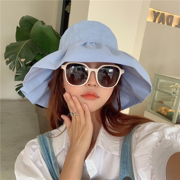 summer hats for women niche designer pleated lace fisherman hat female outing on the beach big eaves sun wide brim, Blue;gray
summer hats for women niche designer pleated lace fisherman hat female outing on the beach big eaves sun wide brim, Blue;gray