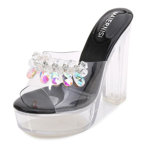 slippers women high heels 13cm sandals transparent shoes ladies jelly outdoor fashion, Black
slippers women high heels 13cm sandals transparent shoes ladies jelly outdoor fashion, Black