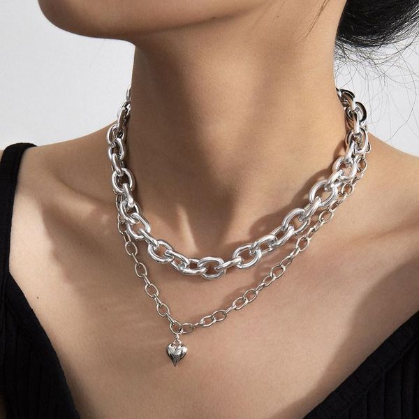 chokers hip hop rock metal multilayer choker for punk girl fashion thick chain heart pendant necklace disco party jewelry accessories, Golden;silver
chokers hip hop rock metal multilayer choker for punk girl fashion thick chain heart pendant necklace disco party jewelry accessories, Golden;silver