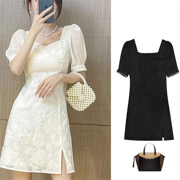 luxury cheongsam pure white rose elegant drs 2021 summer french cheongsam slim fairy little black skirt, Blue;red
luxury cheongsam pure white rose elegant drs 2021 summer french cheongsam slim fairy little black skirt, Blue;red