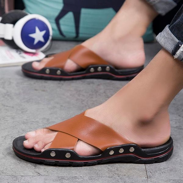 slippers summer men 39 sandals leather casual lightweight breathable beach designer fashion mens outdoor slides high quality, Black
slippers summer men 39 sandals leather casual lightweight breathable beach designer fashion mens outdoor slides high quality, Black