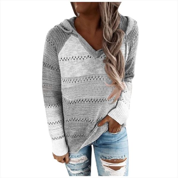 fashion women casual patchwork womens sweaters v neck long sleeves hooded blouse plus size w, White;black
fashion women casual patchwork womens sweaters v neck long sleeves hooded blouse plus size w, White;black