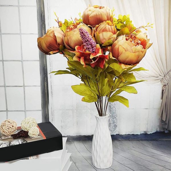 bundles 13 heads artificial flower peony flowers - fake bouquets party bridal wedding decoration decorative & wreaths
bundles 13 heads artificial flower peony flowers - fake bouquets party bridal wedding decoration decorative & wreaths