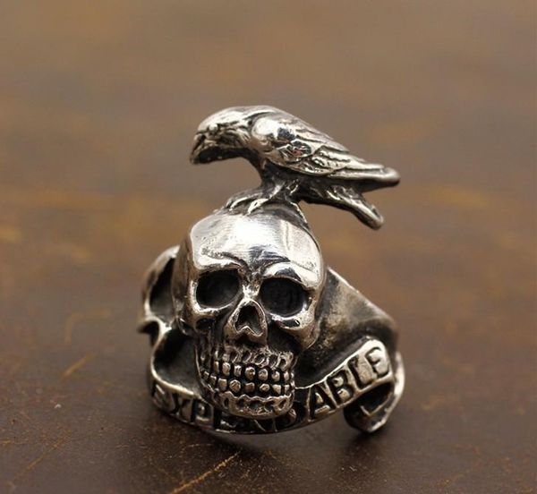 cluster rings national standard 925 sterling silver handmade retro gothic style dark crow skull male index finger ring, Golden;silver
cluster rings national standard 925 sterling silver handmade retro gothic style dark crow skull male index finger ring, Golden;silver