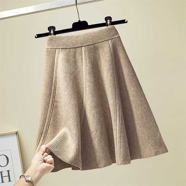 autumn winter knitted warm cotton skirts women fashion high waist pleated mini skirt female school black khaki gray 211120
autumn winter knitted warm cotton skirts women fashion high waist pleated mini skirt female school black khaki gray 211120