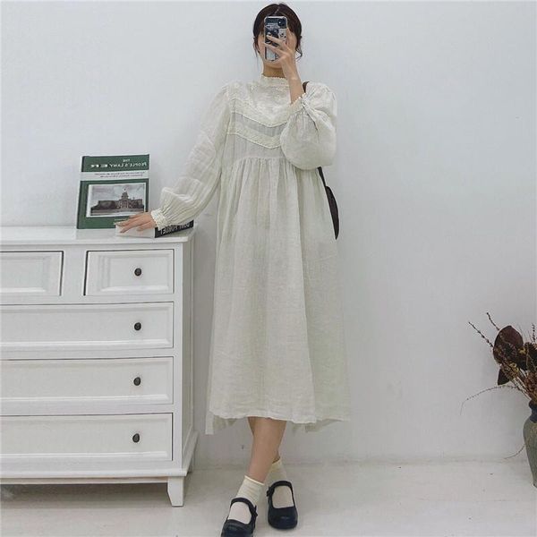casual dresses fairynatural ladies emboridery floral retro linen loose dress 2021 spring fall solid color women ruffles long sleeve, Black;gray
casual dresses fairynatural ladies emboridery floral retro linen loose dress 2021 spring fall solid color women ruffles long sleeve, Black;gray