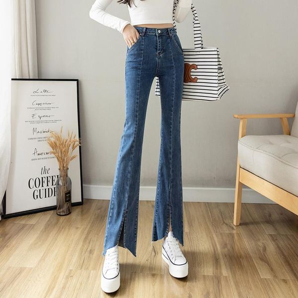 women's jeans and autumn in 2021, the web celebrity show high waist cultivate morality thin wide-legged split bootleg, Blue
women's jeans and autumn in 2021, the web celebrity show high waist cultivate morality thin wide-legged split bootleg, Blue