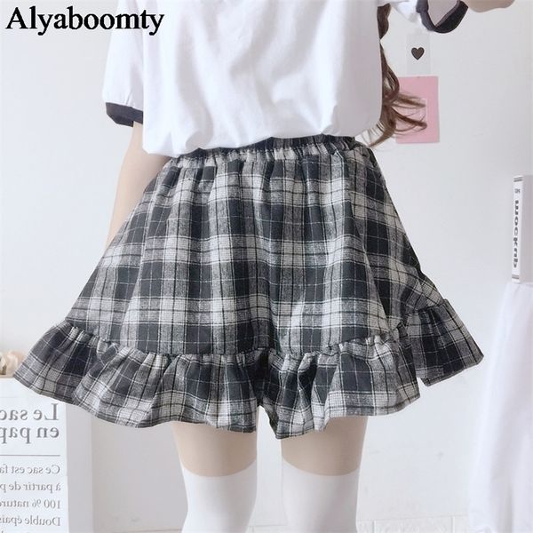 japanese spring autumn women lolita skirt high waist plaid mini cotton skirts saias cute kawaii ruffles christmas gift skirts 210319, Black
japanese spring autumn women lolita skirt high waist plaid mini cotton skirts saias cute kawaii ruffles christmas gift skirts 210319, Black