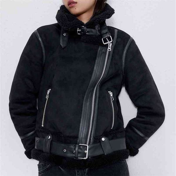 winter casual warm loose faux leather motor outwear women suede lambswool biker jackets vintage coat sashes 210513, Black;brown
winter casual warm loose faux leather motor outwear women suede lambswool biker jackets vintage coat sashes 210513, Black;brown