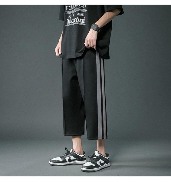men's pants ice summer korean trend loose straight tube thin casual sports capris black men
men's pants ice summer korean trend loose straight tube thin casual sports capris black men