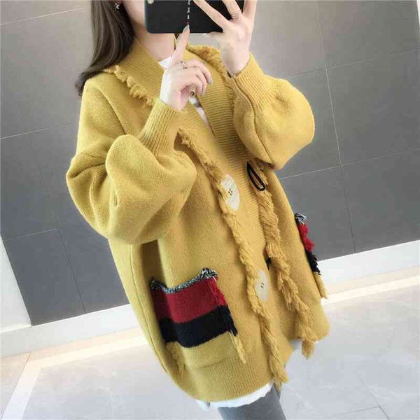 women's sweaters coat knitted or crocheted lets out spring and female fall 6h8h, White;black
women's sweaters coat knitted or crocheted lets out spring and female fall 6h8h, White;black