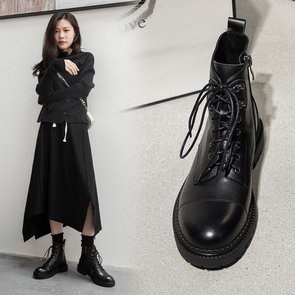 boots genuine leather women round toe lace-up ankle for platform fashion zipper handmade shoes woman cross-tied, Black
boots genuine leather women round toe lace-up ankle for platform fashion zipper handmade shoes woman cross-tied, Black