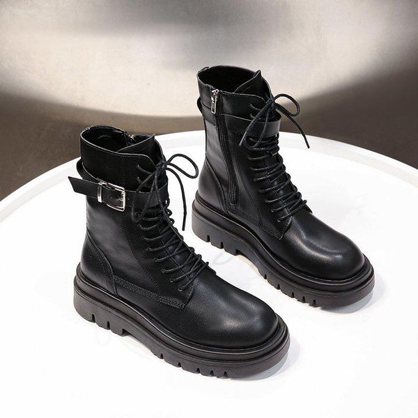 boots 2021 fashion belt buckle zipper booties soft leather motorcycle ladies square heel platform shoes autumn women, Black
boots 2021 fashion belt buckle zipper booties soft leather motorcycle ladies square heel platform shoes autumn women, Black