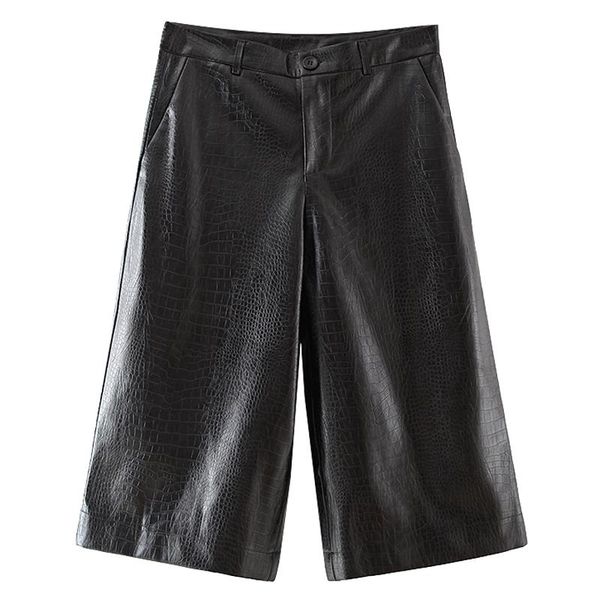 women's pants & capris fandy lokar casual knee length women fashion loose black pu leather trousers elegant pockets female ladies id, Black;white
women's pants & capris fandy lokar casual knee length women fashion loose black pu leather trousers elegant pockets female ladies id, Black;white