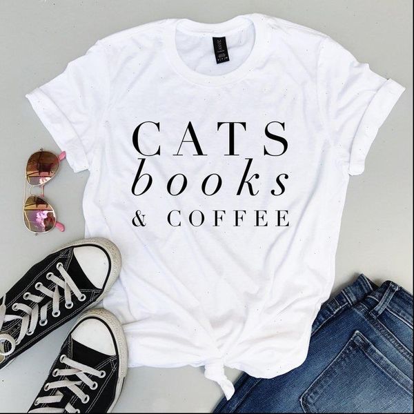 cats books womens coffee letters women tshirt cotton casual funny t shirt lady yong girl tee drop ship, White
cats books womens coffee letters women tshirt cotton casual funny t shirt lady yong girl tee drop ship, White