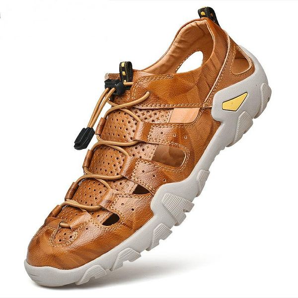sandals 2021 genuine leather outdoor summer men hollow out shoes breathable casual footwear walking beach, Black
sandals 2021 genuine leather outdoor summer men hollow out shoes breathable casual footwear walking beach, Black