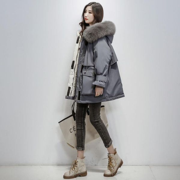 women's fur & faux arge natural raccoon hooded winter down coat women 90% white duck jacket thick warm parkas female outerwear, Black
women's fur & faux arge natural raccoon hooded winter down coat women 90% white duck jacket thick warm parkas female outerwear, Black