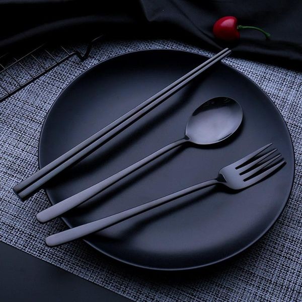 chopsticks portable stainless steel 304 korean style spoon fork 3-pieces set gold black silver cutlery kitchen tableware
chopsticks portable stainless steel 304 korean style spoon fork 3-pieces set gold black silver cutlery kitchen tableware