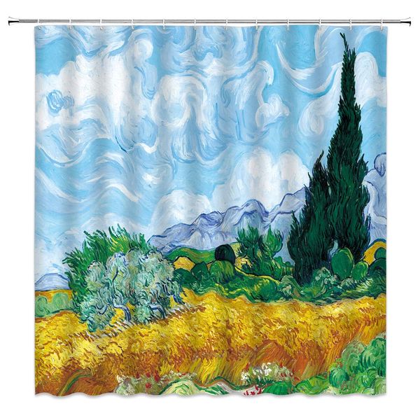 landscape oil painting shower curtain summmer blue sky and white clouds golden wheat field green plant hill,70x70 inch polyester
landscape oil painting shower curtain summmer blue sky and white clouds golden wheat field green plant hill,70x70 inch polyester
