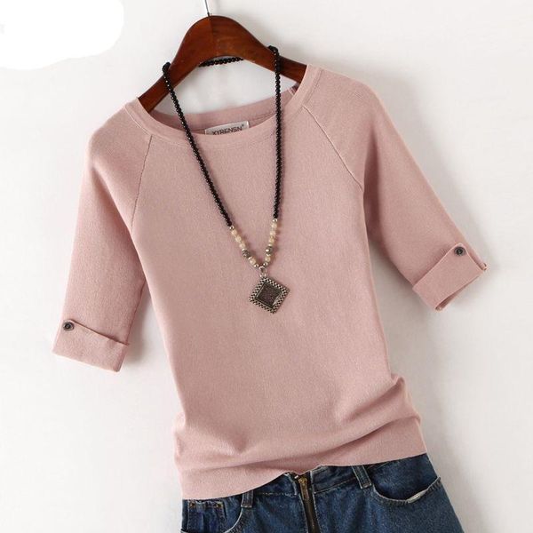 women's t-shirt pullover sweater ice cotton knit women autumn casual tees shirt ladies round neck slim winter bottoming plus size, White
women's t-shirt pullover sweater ice cotton knit women autumn casual tees shirt ladies round neck slim winter bottoming plus size, White