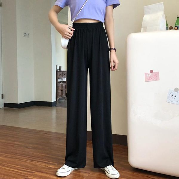 summer wide leg pants women's casual elastic high waist fashion loose long pleated pant trousers femme & capris, Black;white
summer wide leg pants women's casual elastic high waist fashion loose long pleated pant trousers femme & capris, Black;white