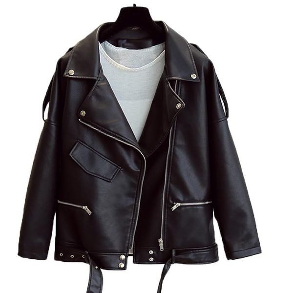 women's leather & faux fmfssom women autrumn soft jacket lapel windproof black belt moto bicker coats loose punk street outwear
women's leather & faux fmfssom women autrumn soft jacket lapel windproof black belt moto bicker coats loose punk street outwear