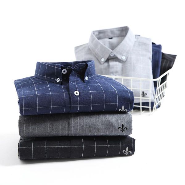 men's casual shirts dudalinas camisa social masculina cotton plaid shirt no pocket long sleeve standard-fit comfortable, White;black
men's casual shirts dudalinas camisa social masculina cotton plaid shirt no pocket long sleeve standard-fit comfortable, White;black