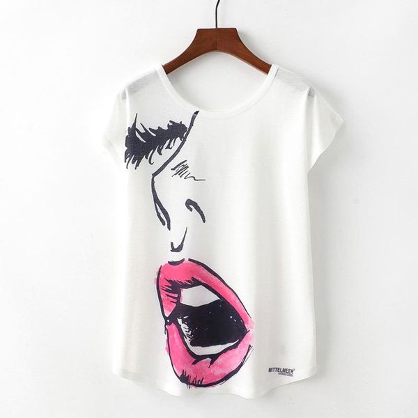 women's t-shirt korean style novelty women t shirt harajuku kawaii cute lips mouth print short sleeve o-neck womens clothing, White
women's t-shirt korean style novelty women t shirt harajuku kawaii cute lips mouth print short sleeve o-neck womens clothing, White
