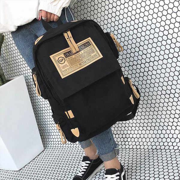 fashion canvas backpack women shoulder bag school bags for teenager girls boys casual travel black mochila sac a dos
fashion canvas backpack women shoulder bag school bags for teenager girls boys casual travel black mochila sac a dos