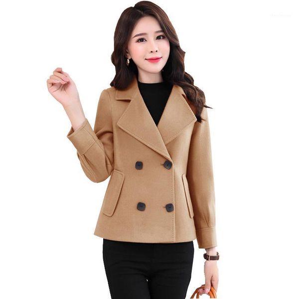 women's wool & blends fashion woolen coat female spring autumn korean style short double breasted jacket women blended outerwear 5xl, Black
women's wool & blends fashion woolen coat female spring autumn korean style short double breasted jacket women blended outerwear 5xl, Black