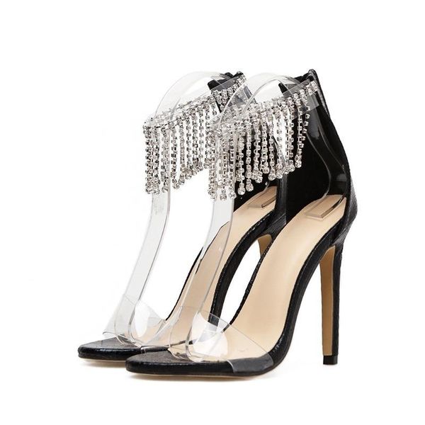 sandals pvc jelly open toe high heels women transparent round 11cm thin slip on zip fringe black
sandals pvc jelly open toe high heels women transparent round 11cm thin slip on zip fringe black