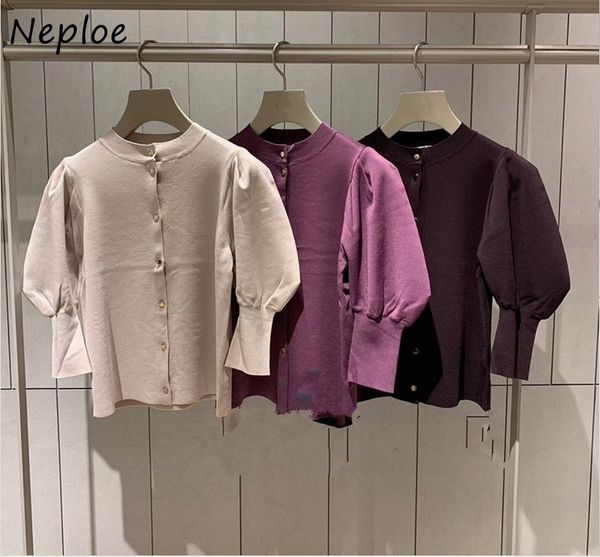 neploe japanese style o-neck slim fit sweater chic exquisite button solid color sweet puff sleeve knitted cardigans 210423, White
neploe japanese style o-neck slim fit sweater chic exquisite button solid color sweet puff sleeve knitted cardigans 210423, White