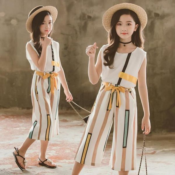 kids girls summer clothing set sleeveless clothes for children striped suit 6 8 10 12 years girl, White
kids girls summer clothing set sleeveless clothes for children striped suit 6 8 10 12 years girl, White