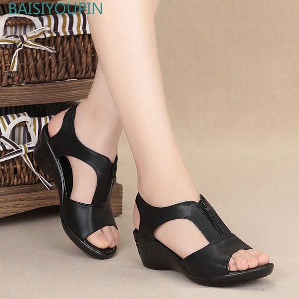 sandals fashion black solid women summer pumps shoes casual shallow wedges zipper 5cm high heels student female sandals36-41
sandals fashion black solid women summer pumps shoes casual shallow wedges zipper 5cm high heels student female sandals36-41