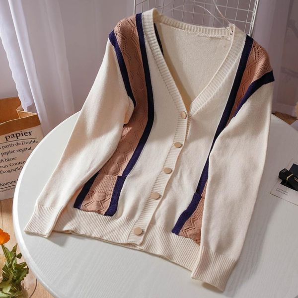 women's knits & tees japanese style women cardigans korean v neck long sleeve vintage cardigan autumn hit color patchwork striped, White
women's knits & tees japanese style women cardigans korean v neck long sleeve vintage cardigan autumn hit color patchwork striped, White