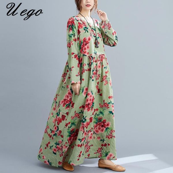 uego spring 2021 women loose casual dress print plus size female sleeve autumn long lady dresses, Black;gray
uego spring 2021 women loose casual dress print plus size female sleeve autumn long lady dresses, Black;gray