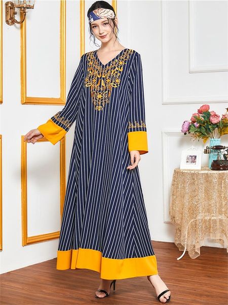 striped embroidered maxi dress arabic muslim women ethnic v ne long sleeve turkey arabic islamic clothes loose moroccan kaftan, Red
striped embroidered maxi dress arabic muslim women ethnic v ne long sleeve turkey arabic islamic clothes loose moroccan kaftan, Red
