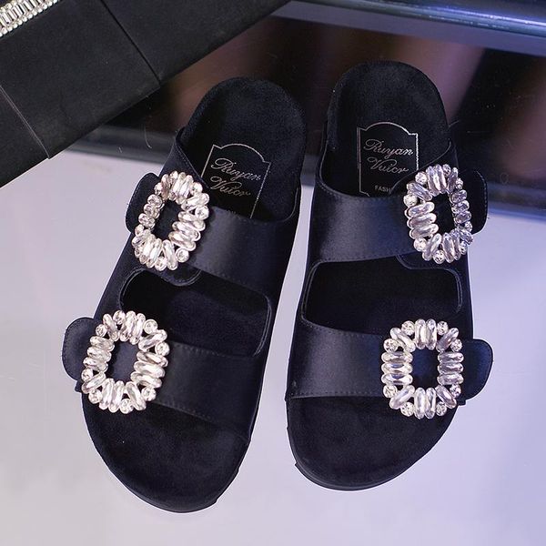 slippers women's outer wear 2021 rhinestone side buckle open toe bicyclic with flat-bottomed sandals and, Black
slippers women's outer wear 2021 rhinestone side buckle open toe bicyclic with flat-bottomed sandals and, Black
