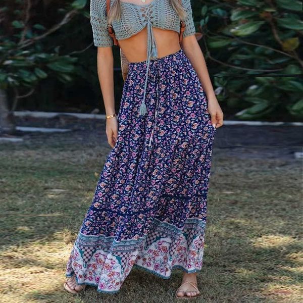 skirts navy floral print cotton rayon maxi skirt women summer beach wear elastic waist long casual falda l8qe, Black
skirts navy floral print cotton rayon maxi skirt women summer beach wear elastic waist long casual falda l8qe, Black
