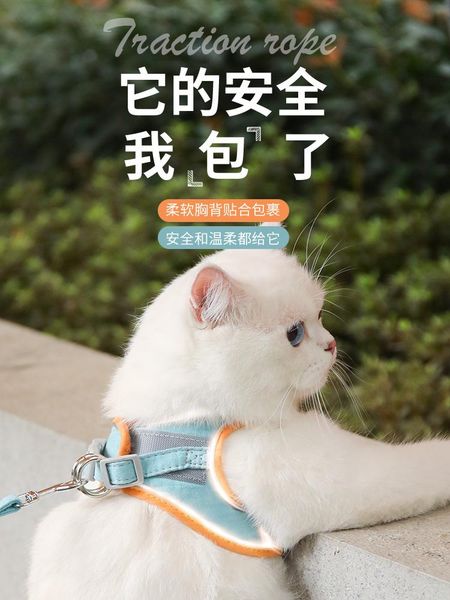cat collars & leads pet traction rope vest-style chest harness for outing cats special anti-breaking ties chain
cat collars & leads pet traction rope vest-style chest harness for outing cats special anti-breaking ties chain