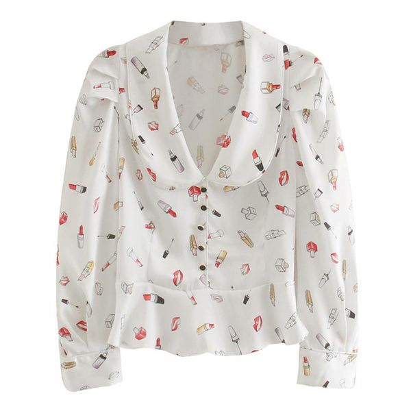 women's blouses & shirts fandy lokar sweet turn down collar women fashion printed elegant silk satin textured female ladies gy, White
women's blouses & shirts fandy lokar sweet turn down collar women fashion printed elegant silk satin textured female ladies gy, White