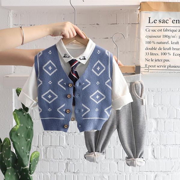 clothing sets hylkidhuose 2021 autumn baby boys children sportswear infant knitted vest shirt pants kids casual clothes outfit, White
clothing sets hylkidhuose 2021 autumn baby boys children sportswear infant knitted vest shirt pants kids casual clothes outfit, White