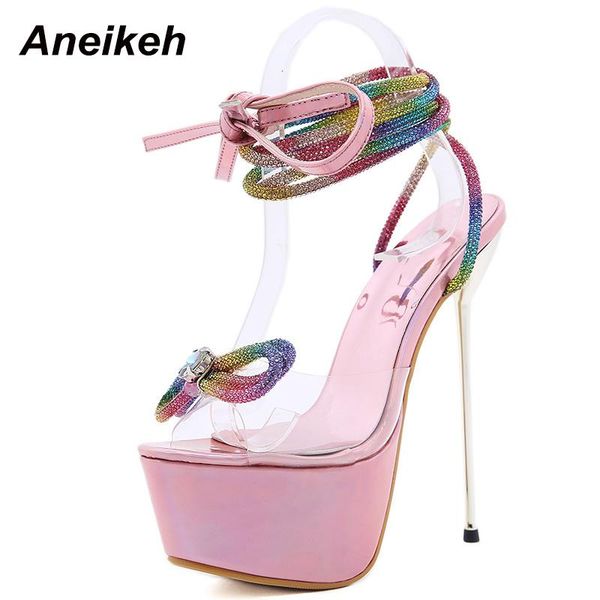 aneikeh sweet pvc stiletto heels sandals crystal patchwork butterfly-knot 2021 summer ankle strap platform blingwomen shoes, Black
aneikeh sweet pvc stiletto heels sandals crystal patchwork butterfly-knot 2021 summer ankle strap platform blingwomen shoes, Black