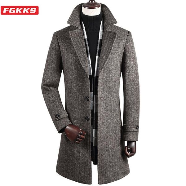 men's wool & blends fgkks winter blend coat men brand fashion with scarf overcoat trendy long section coats male clothing, Black
men's wool & blends fgkks winter blend coat men brand fashion with scarf overcoat trendy long section coats male clothing, Black