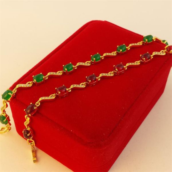 vietnam shajin jade bracelet fashion girl set chain red and green thick gold bride jewelry, Black
vietnam shajin jade bracelet fashion girl set chain red and green thick gold bride jewelry, Black