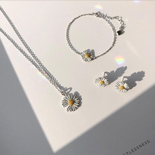 earrings & necklace lism silver color korean sunflower little daisy jewelry sets for women + bracelet statement
earrings & necklace lism silver color korean sunflower little daisy jewelry sets for women + bracelet statement
